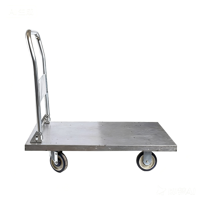 Chariot en acier robuste, chariot de chargement, transporteur, chariot à plat domestique, remorque portable, petit chariot pliable, chariot tiré à la main